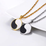 Yin Yang Stainless Steel Necklace Tai Chi Jewelry