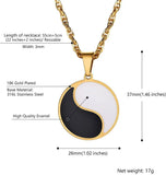 Yin Yang Stainless Steel Necklace Tai Chi Jewelry