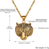Tiger Necklace Mens Chain Stainless Steel Pendant Punk Rock Jewelry Gift