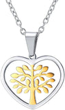 Tree of Life Necklace Heart Plated Family Tree Pendant Chain PSP3542GJ