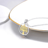 Tree of Life Necklace Stainless Steel Round Pendant Minimalist Jewelry