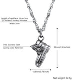 Vintage Cowboy Western Shoe Charm Necklace Stainless Steel Pendant