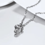 Vintage Cowboy Western Shoe Charm Necklace Stainless Steel Pendant