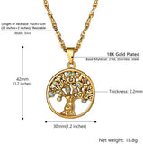 Vintage Tree of Life Pendant Necklace Stainless Steel Women Jewelry