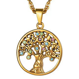 Vintage Tree of Life Pendant Necklace Stainless Steel Women Jewelry