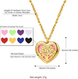 Heart Necklace Tree of Life Diffuser Locket Pendant 18K Plated