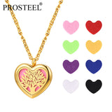 Heart Necklace Tree of Life Diffuser Locket Pendant 18K Plated