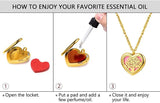 Heart Necklace Tree of Life Diffuser Locket Pendant 18K Plated