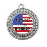 American Circle Charm Antique Silver Plated Jewelry