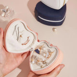 PU Heart Jewelry Storage Box Necklace Ring Earrings Organizer