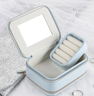 PU Jewelry Box Organizer Necklace Earring Case Holder Gift