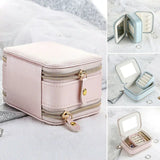 PU Jewelry Box Organizer Necklace Earring Case Holder Gift