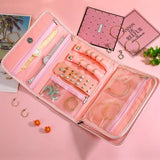 PU Jewelry Organizer Box Travel Earring Necklace Ring Bracelet Storage Bag