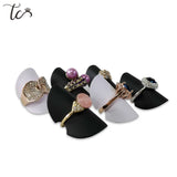 PU Jewelry Ring Holder Organizer Earrings Display Ring Rack