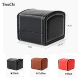 PU Leather Arc Watch Box Jewelry Holder Storage Single Slot