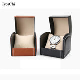 PU Leather Arc Watch Box Jewelry Holder Storage Single Slot
