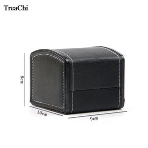 PU Leather Arc Watch Box Jewelry Holder Storage Single Slot
