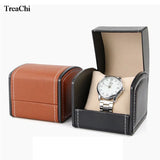 PU Leather Arc Watch Box Jewelry Holder Storage Single Slot