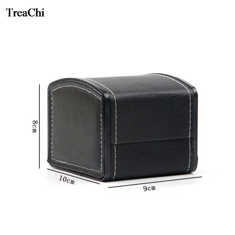 PU Leather Arc Watch Box Jewelry Holder Storage Single Slot