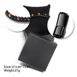 Men's Woven Leather Stone Bangle Bracelet
