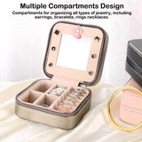 Double-Layer Jewelry Box with Mirror Cosmetic Display Case