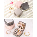 Double-Layer Jewelry Box with Mirror Cosmetic Display Case