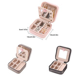 Double-Layer Jewelry Box with Mirror Cosmetic Display Case