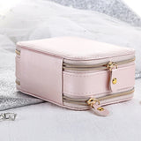 PU Leather Double Layer Jewelry Organizer Box Earrings Rings Display Storage