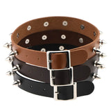 PU Leather Spiked Choker Collar Necklace Jewelry