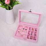 Portable Jewelry Organizer Storage Box with Clear Window