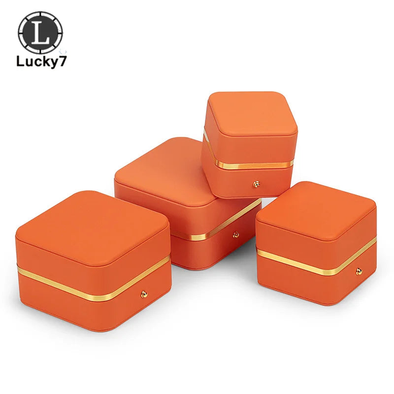 PU Leather Jewelry Box Ring Box Necklace Jewelry Packaging Box Storage Box