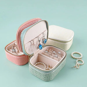 PU Leather Jewelry Box Storage For Earrings Rings Necklaces