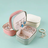PU Leather Jewelry Box Storage For Earrings Rings Necklaces