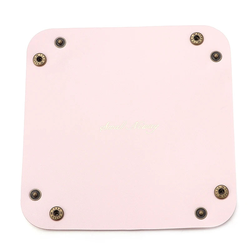 PU Leather Jewelry Cosmetic Key Storage Box Desktop Tray Organizer
