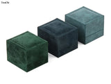 Navy Green Velvet Earring Ring Pendant Jewelry Package Box