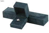 Navy Green Velvet Earring Ring Pendant Jewelry Package Box