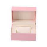 Pink PU Leather Jewelry Organizer Box Removable Pillow