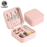 PU Leather Jewelry Storage Box Ring Stud Earrings Zipper Jewelry Box Drawer