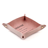 PU Leather Jewelry Tray Organizer Box Storage Coin Key Trinket Sundries Case
