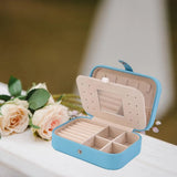 PU Leather Jewelry Storage with Mirror for Earrings