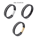 Stylish Men's PU Leather Bracelet Detachable Fashionable Wrist Chain