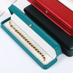 PU Leather Necklace Long Chain Box Bracelet Storage Case