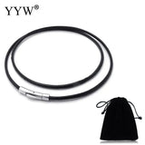 PU Leather Long Necklace Cowhide Jewelry with Clasp