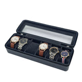 PU Leather Watch Organizer 6 Slot Storage Box Display for Men Women