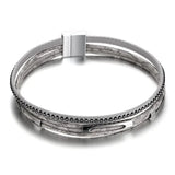 PU Leather Gray Necklace & Bracelet Set Women Party Jewelry