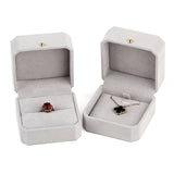 PU Leather Ring Box, Velvet Jewelry Ring Boxes for Proposal, Engagement, Wedding