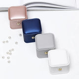 PU Leather Ring Jewelry Organizer Box Crown Clasp European Style