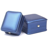 PU Leather Ring Jewelry Organizer Box Crown Clasp European Style