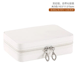 Portable PU Leather Jewelry Box Earrings Rings Necklace Organizer