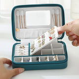 Portable PU Leather Jewelry Box Earrings Rings Necklace Organizer